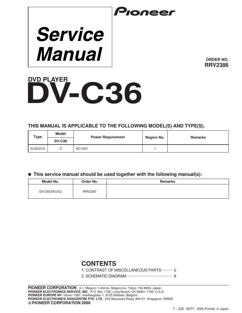 pioneer dvc 36 service manual