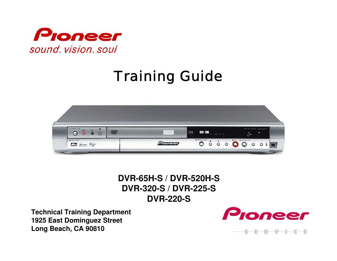 pioneer dvr 225 s service manual