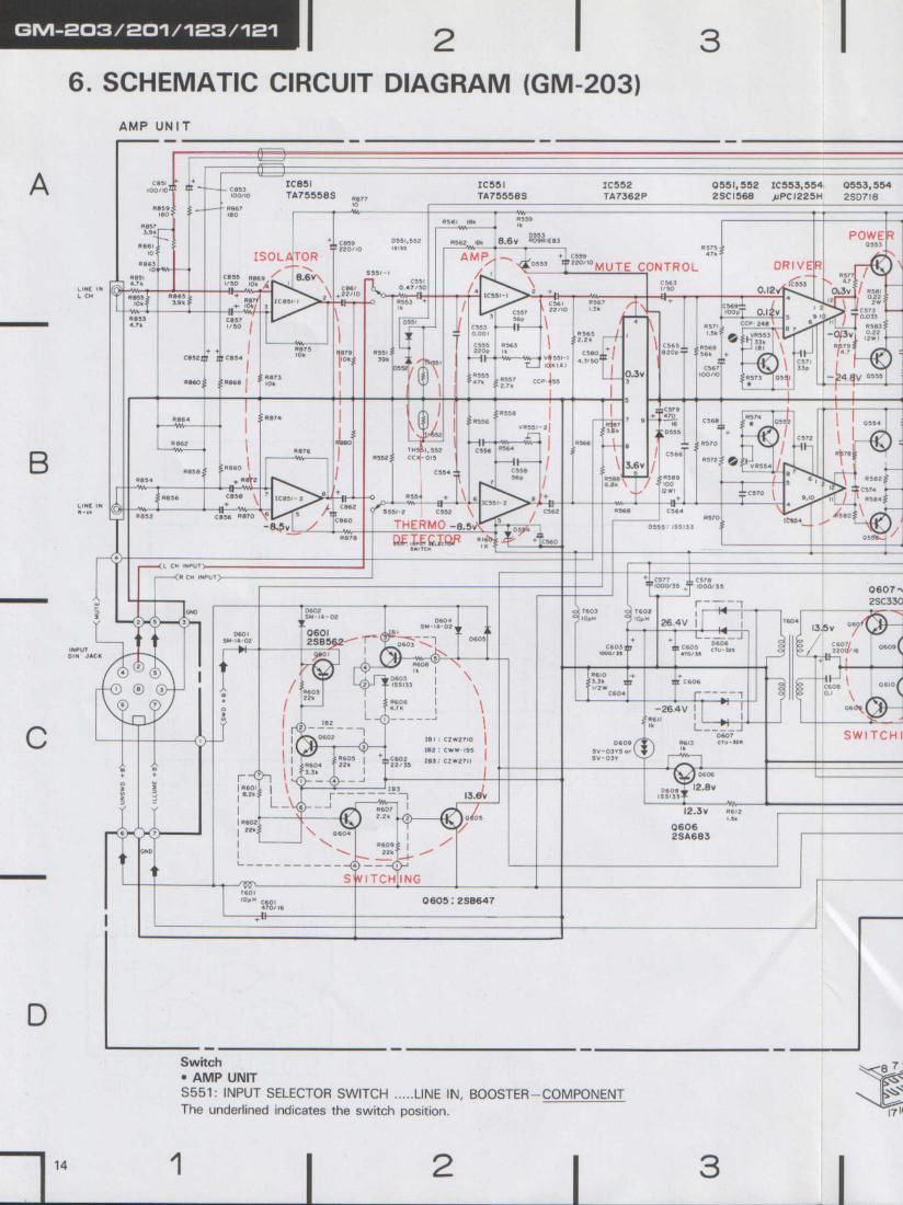 pioneer gm 203 schematic