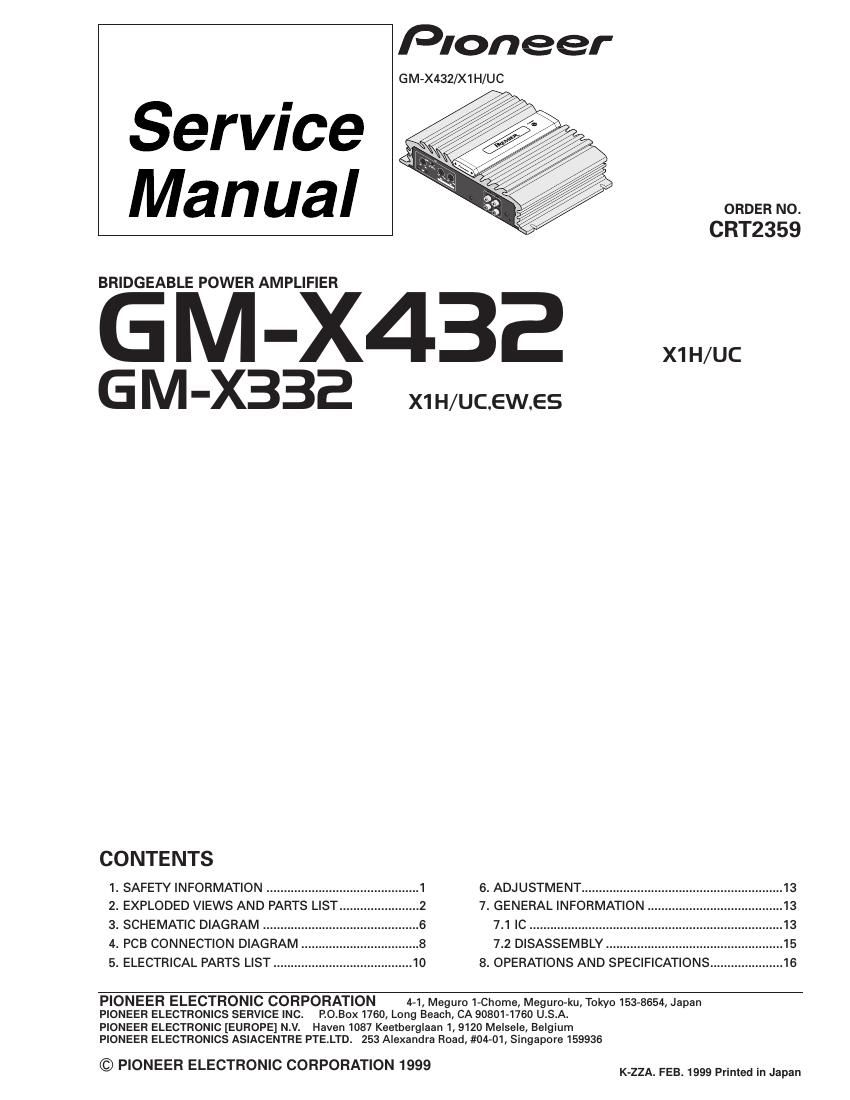 pioneer gmx 332 service manual