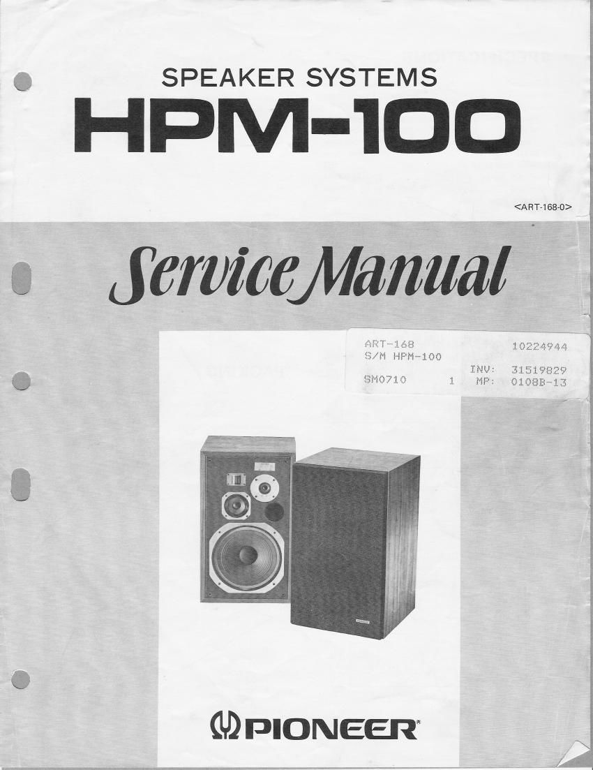 pioneer hpm 100 service manual