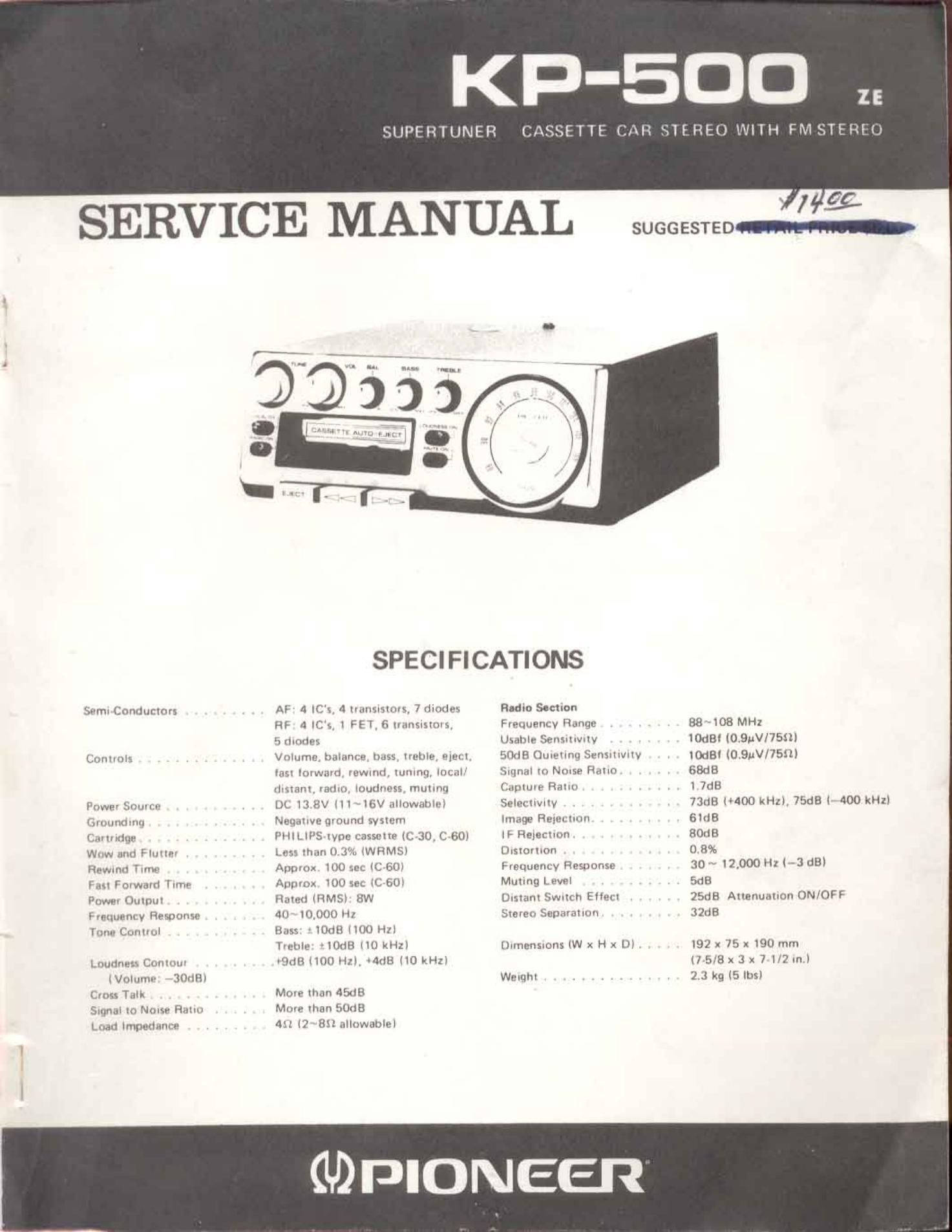 pioneer kp 500 service manual
