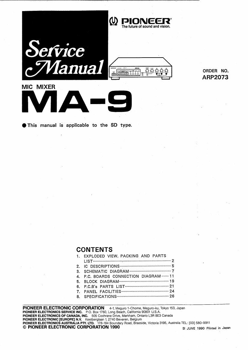 pioneer ma 9 service manual