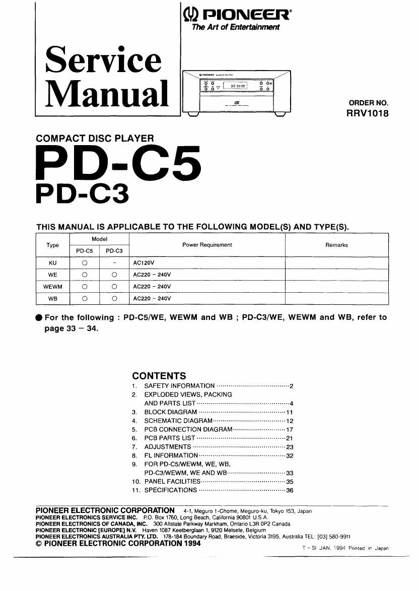 pioneer pdc 3 service manual