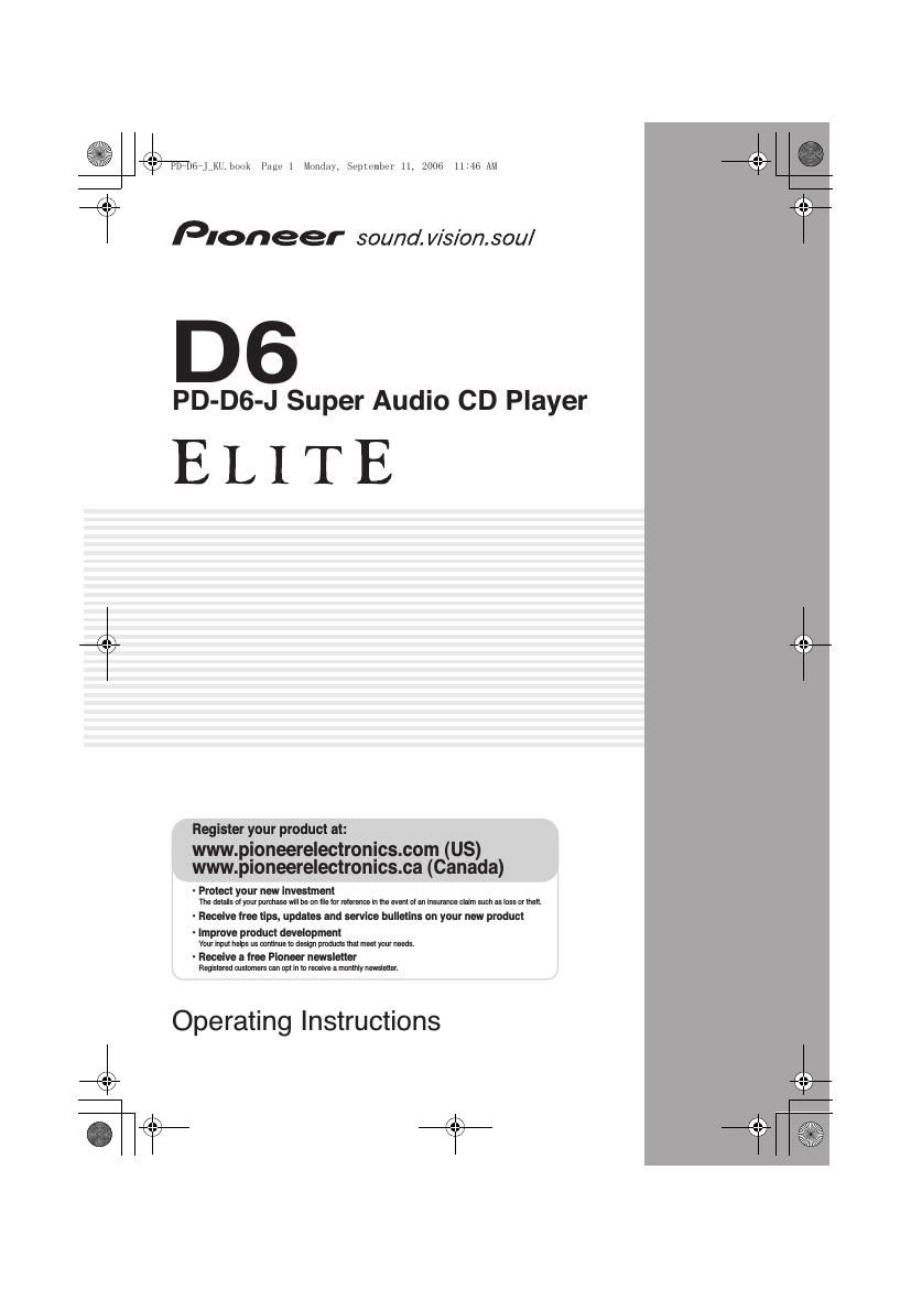 pioneer pdd 6 j owners manual