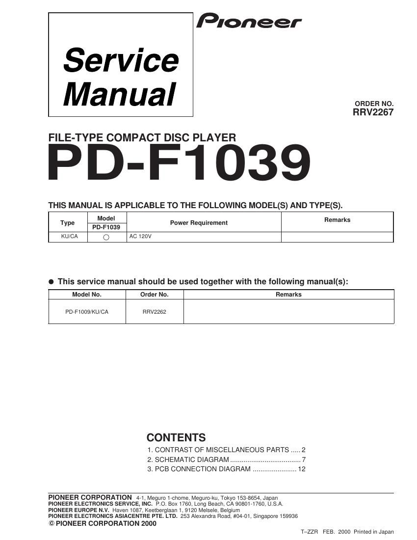 pioneer pdf 1039 service manual