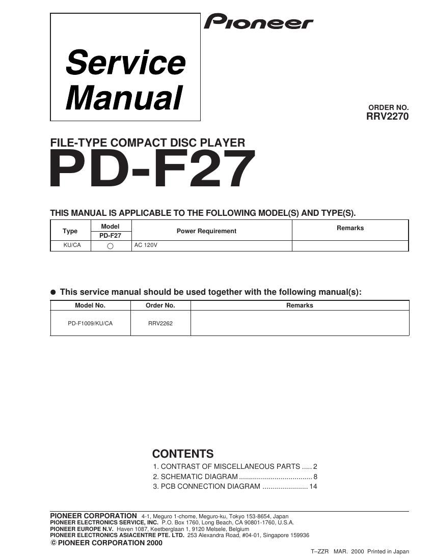 pioneer pdf 27 service manual