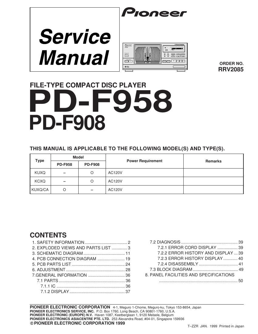pioneer pdf 908 service manual
