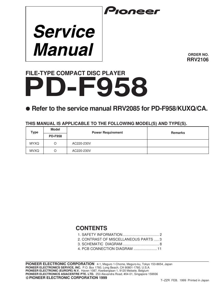 pioneer pdf 958 service manual