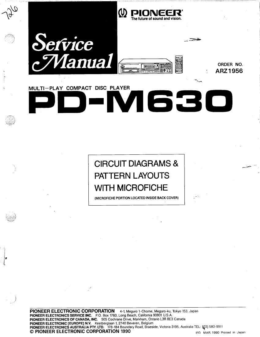 pioneer pdm 630 schematic