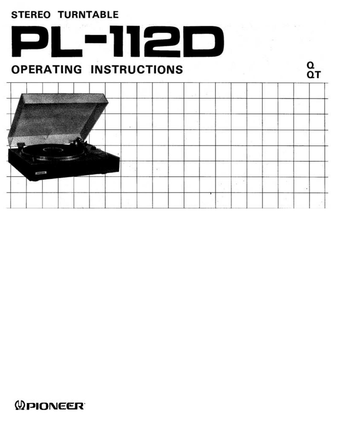 pioneer pl 112 d owners manual