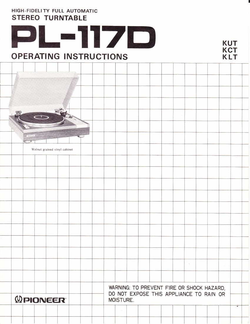 pioneer pl 117 d owners manual