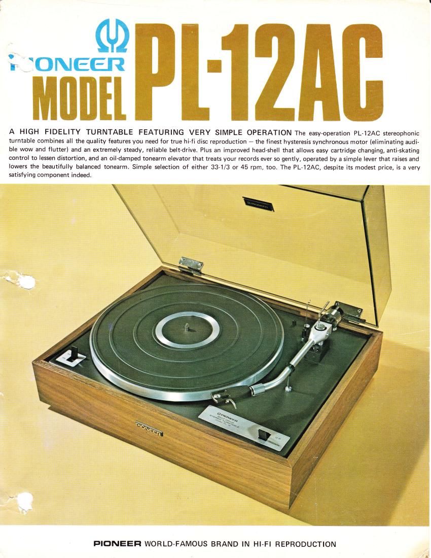 pioneer pl 12 ac brochure