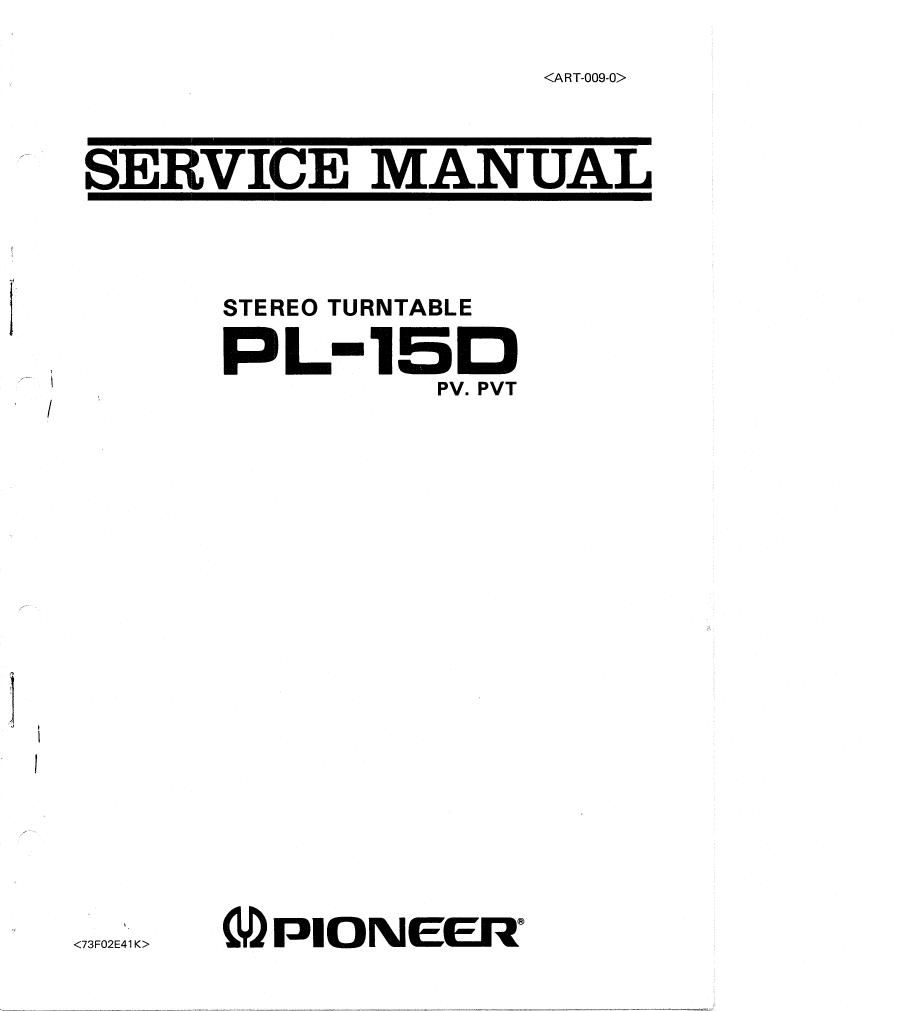 pioneer pl 15 d service manual