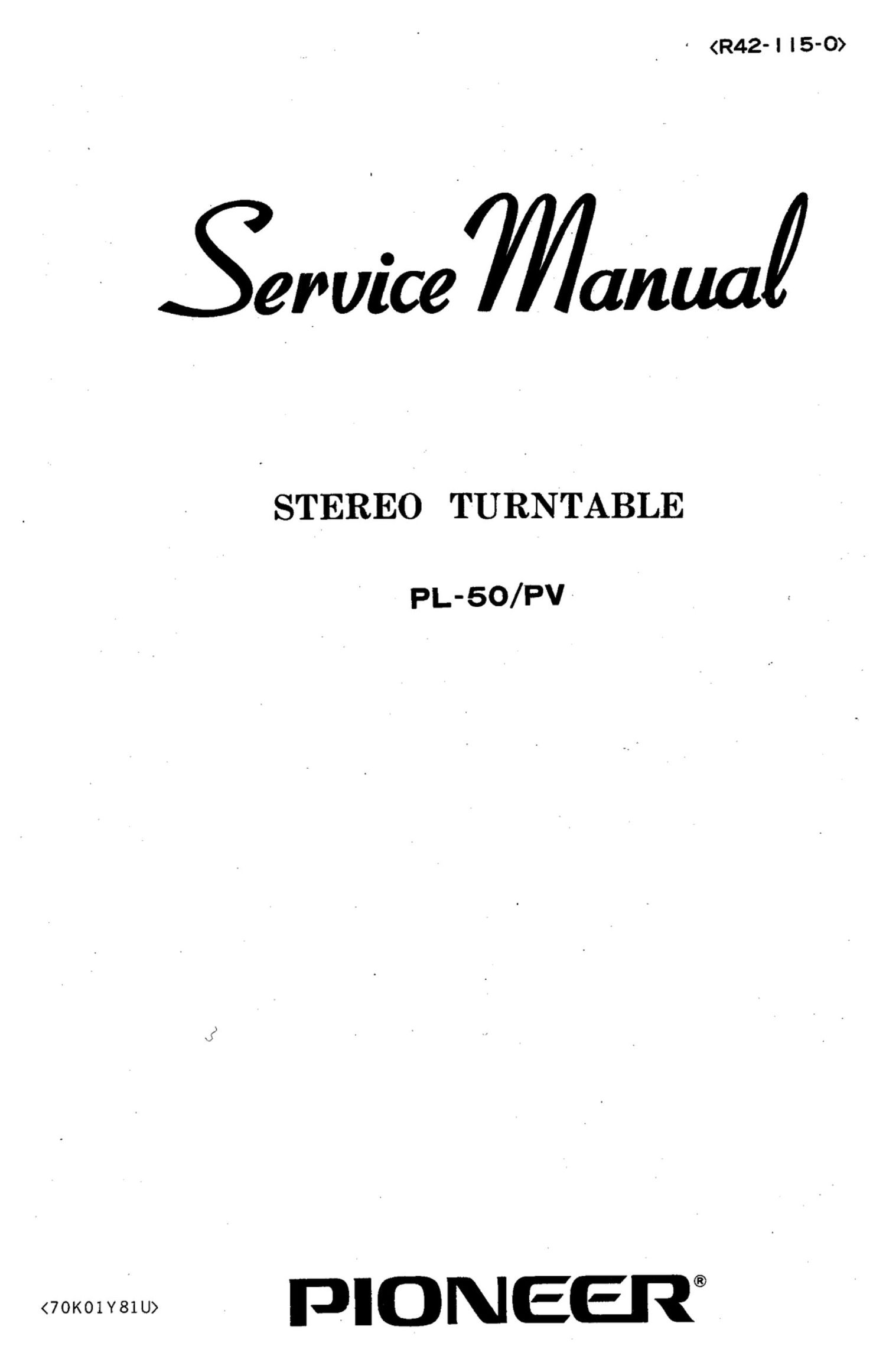 pioneer pl 50 service manual