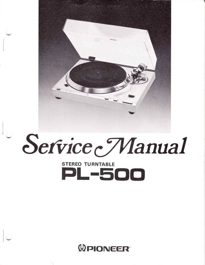 pioneer pl 500 service manual