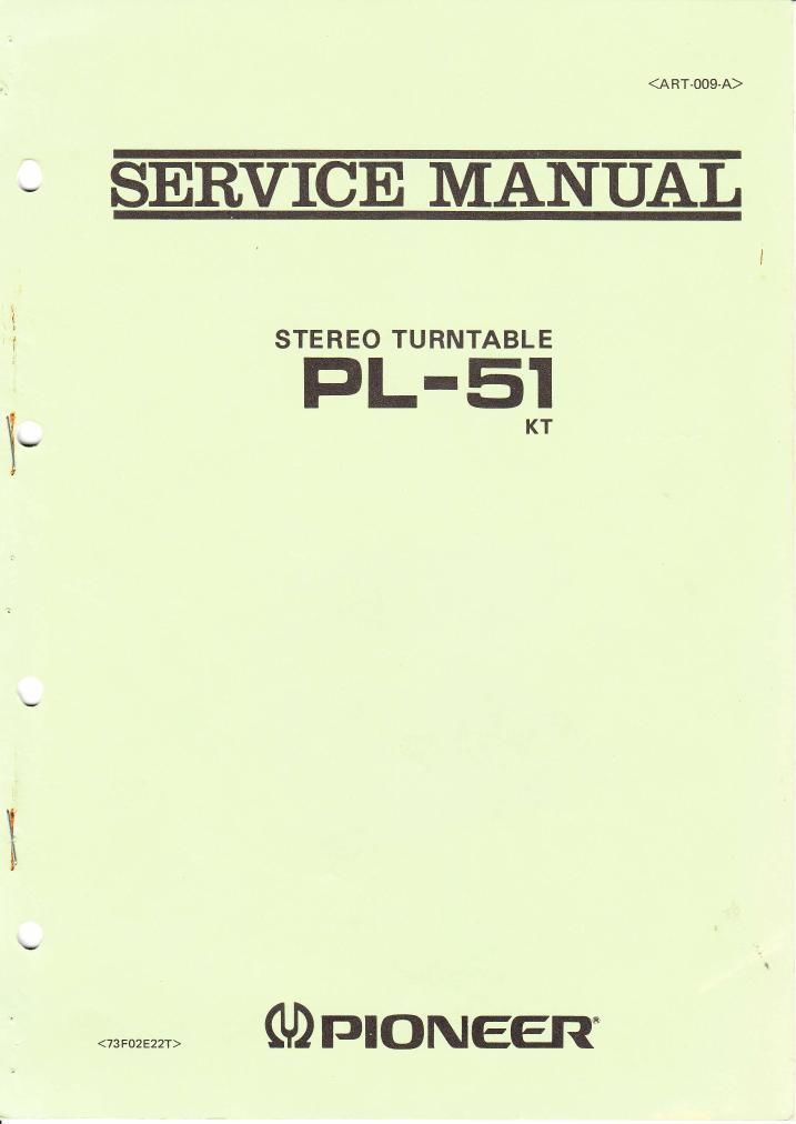 pioneer pl 51 service manual