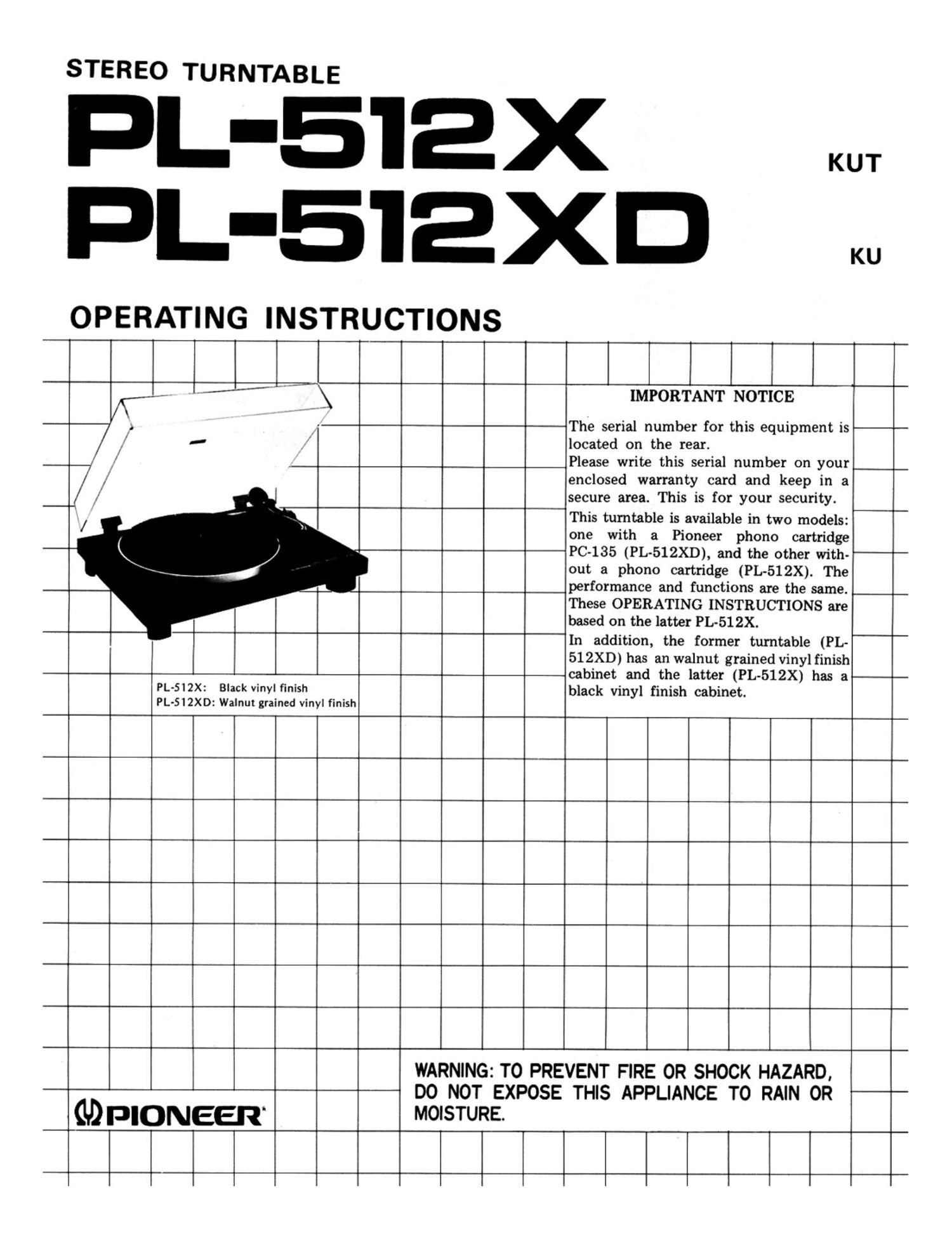 pioneer pl 512 x owners manual