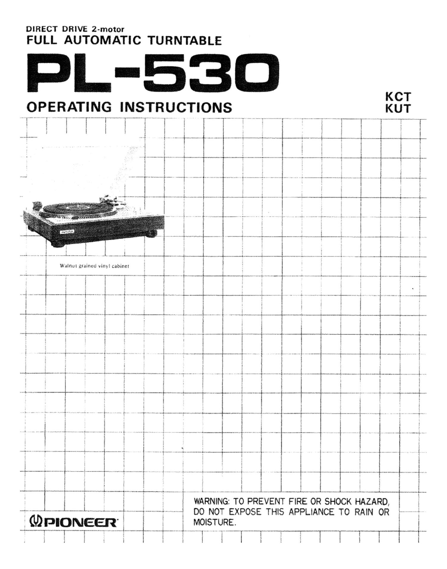 pioneer pl 530 owners manual