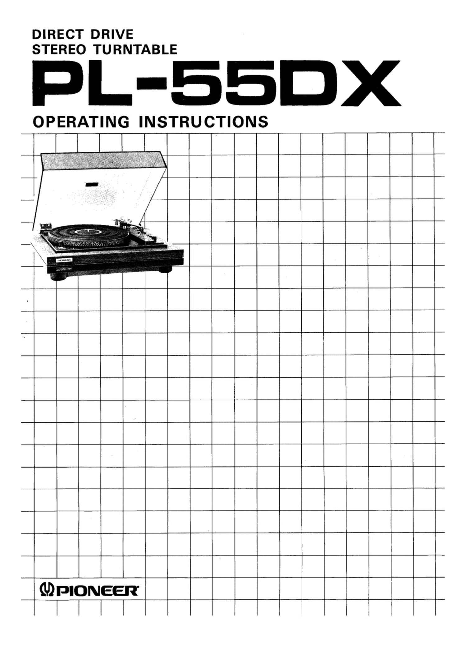 pioneer pl 55 d x owners manual