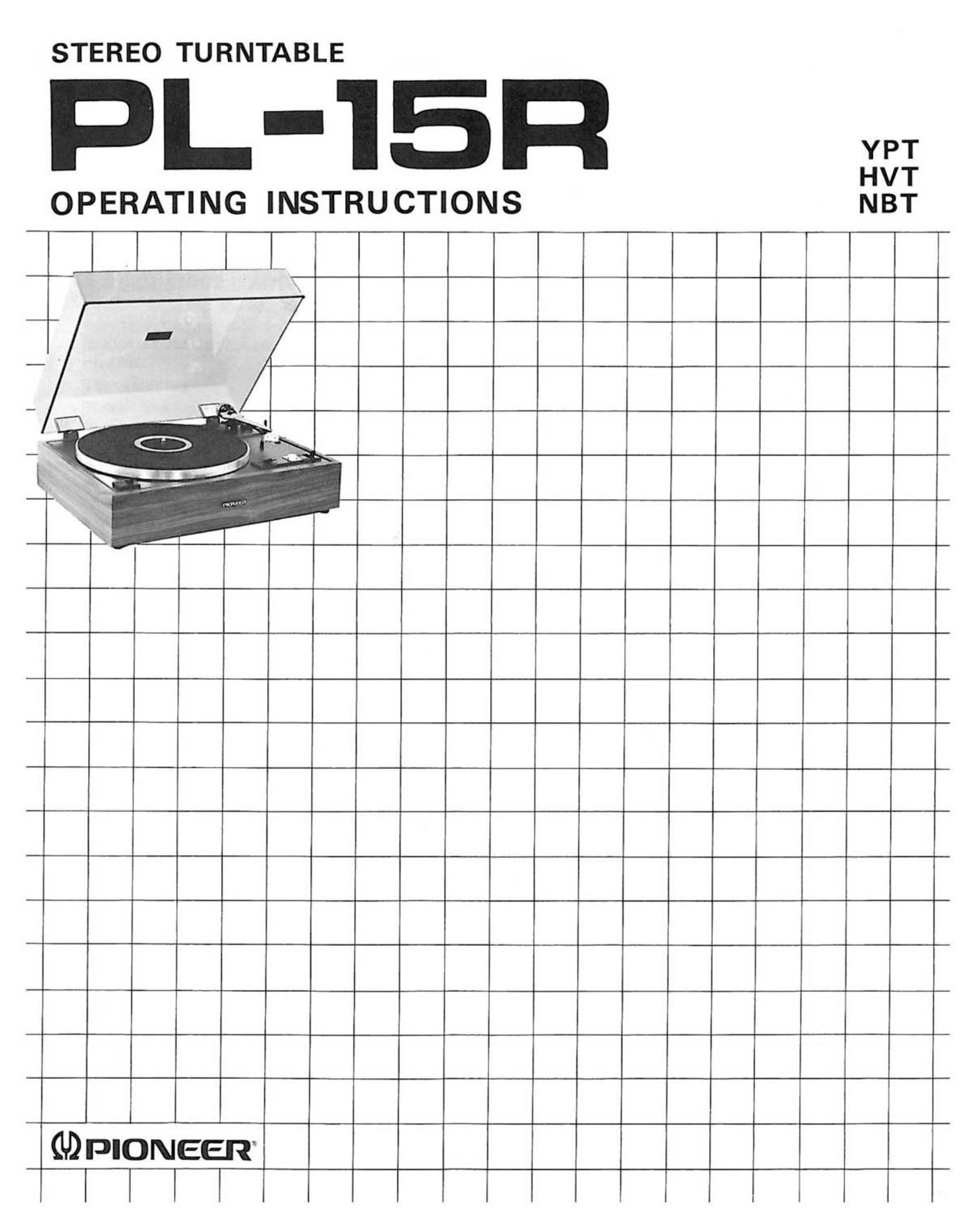 pioneer pl 15R Owners Manual