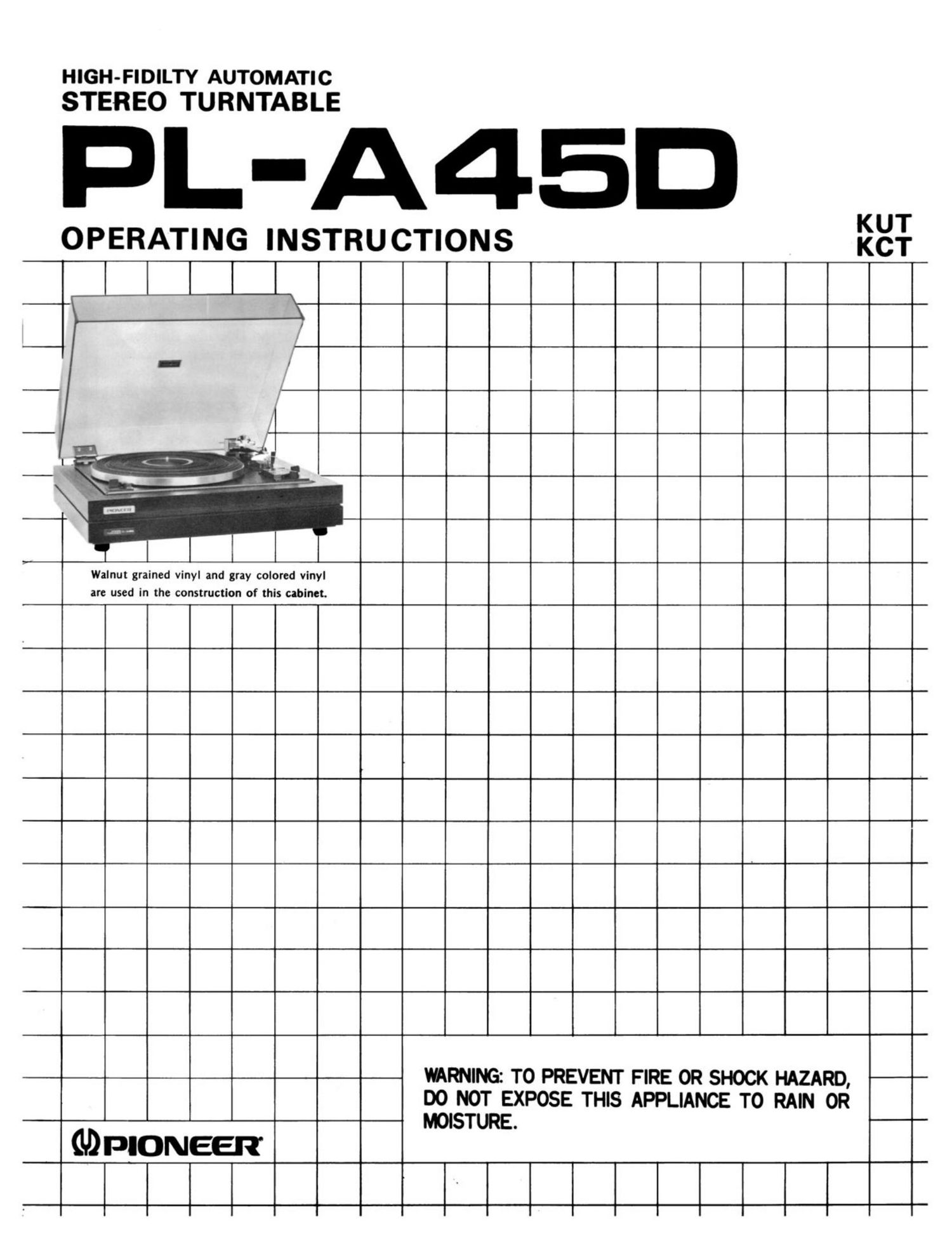 pioneer pla 45 d owners manual