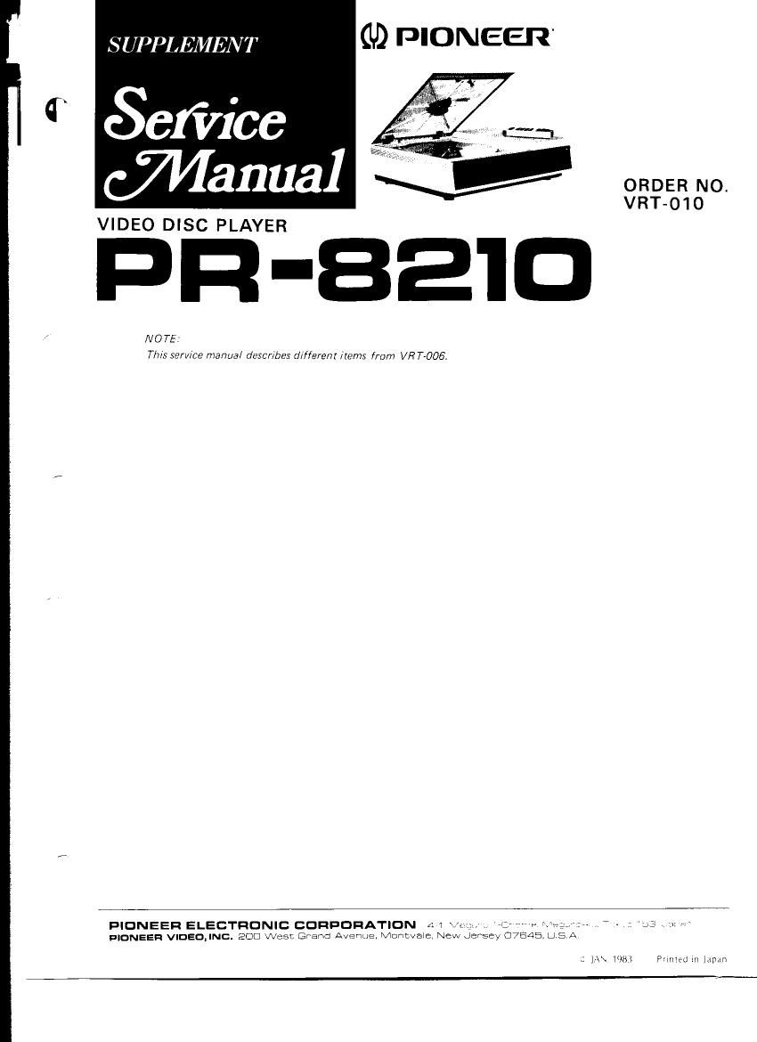 pioneer pr 8210 service manual