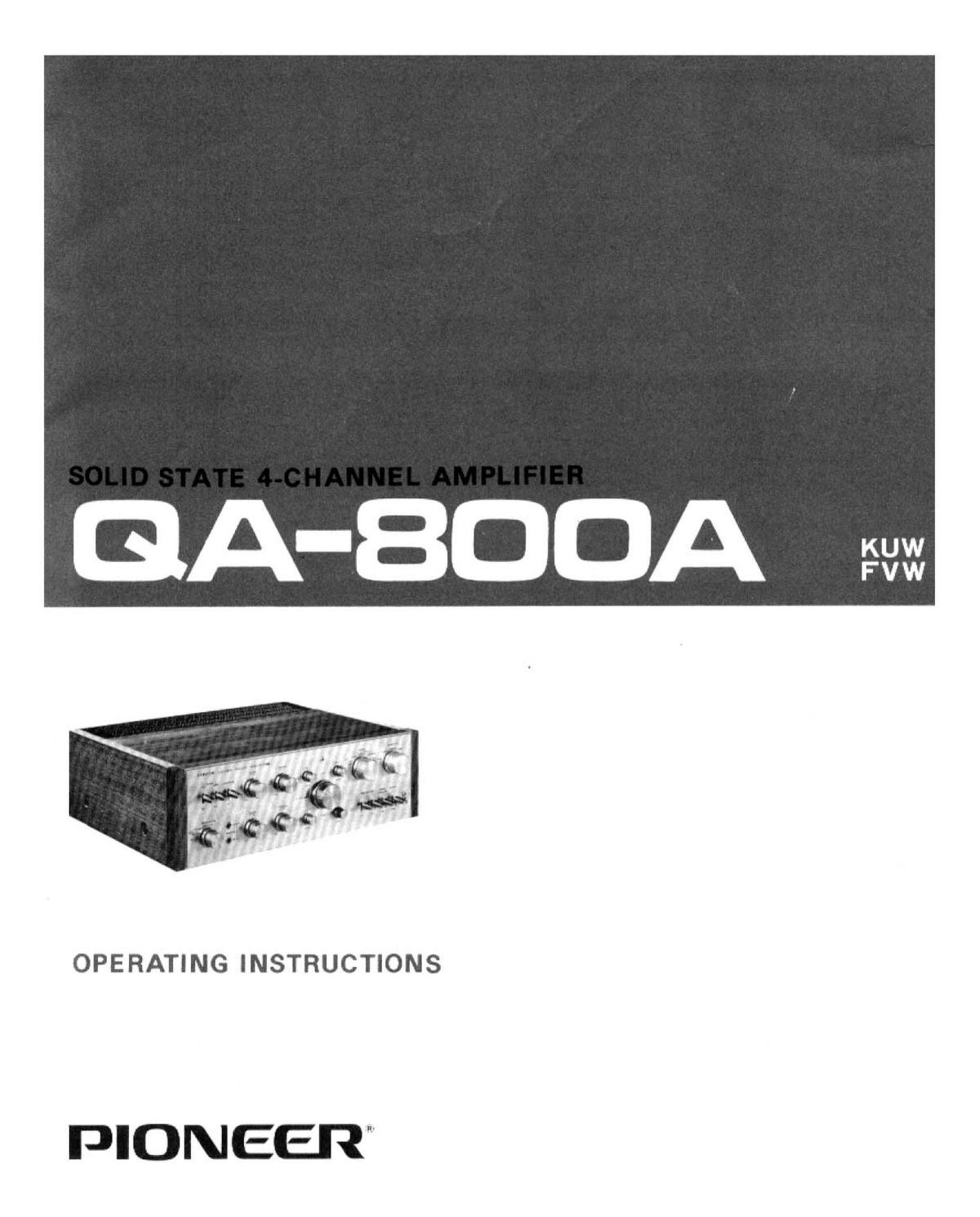 pioneer qa 800 a owners manual