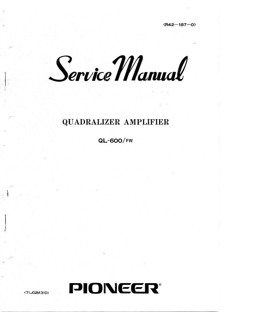 pioneer ql 600 service manual