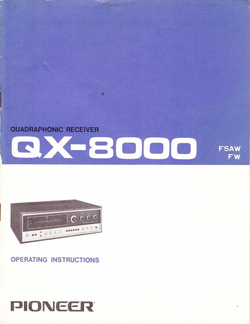 pioneer qx 8000 owners manual