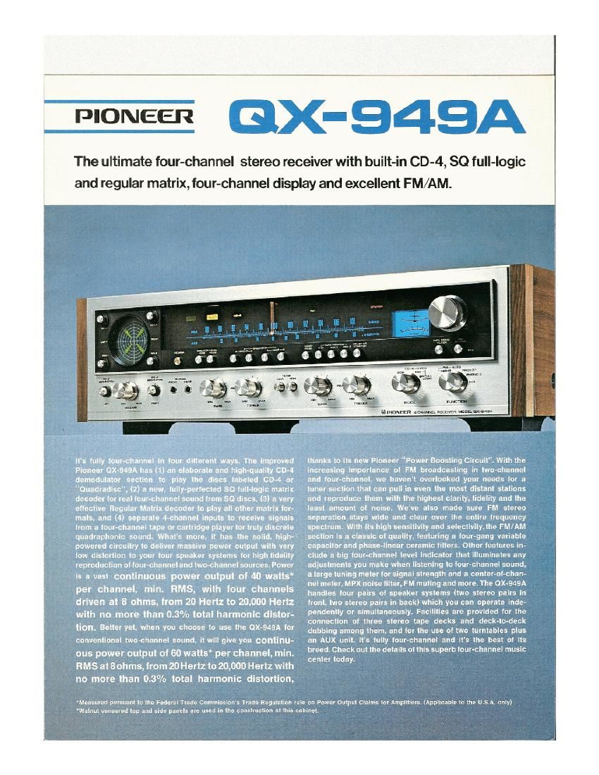 pioneer qx 949 a brochure