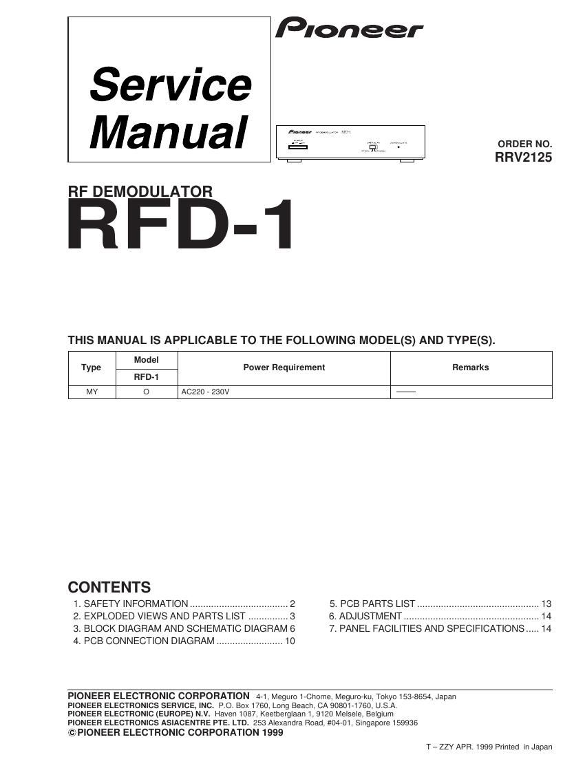 pioneer rfd 1 service manual