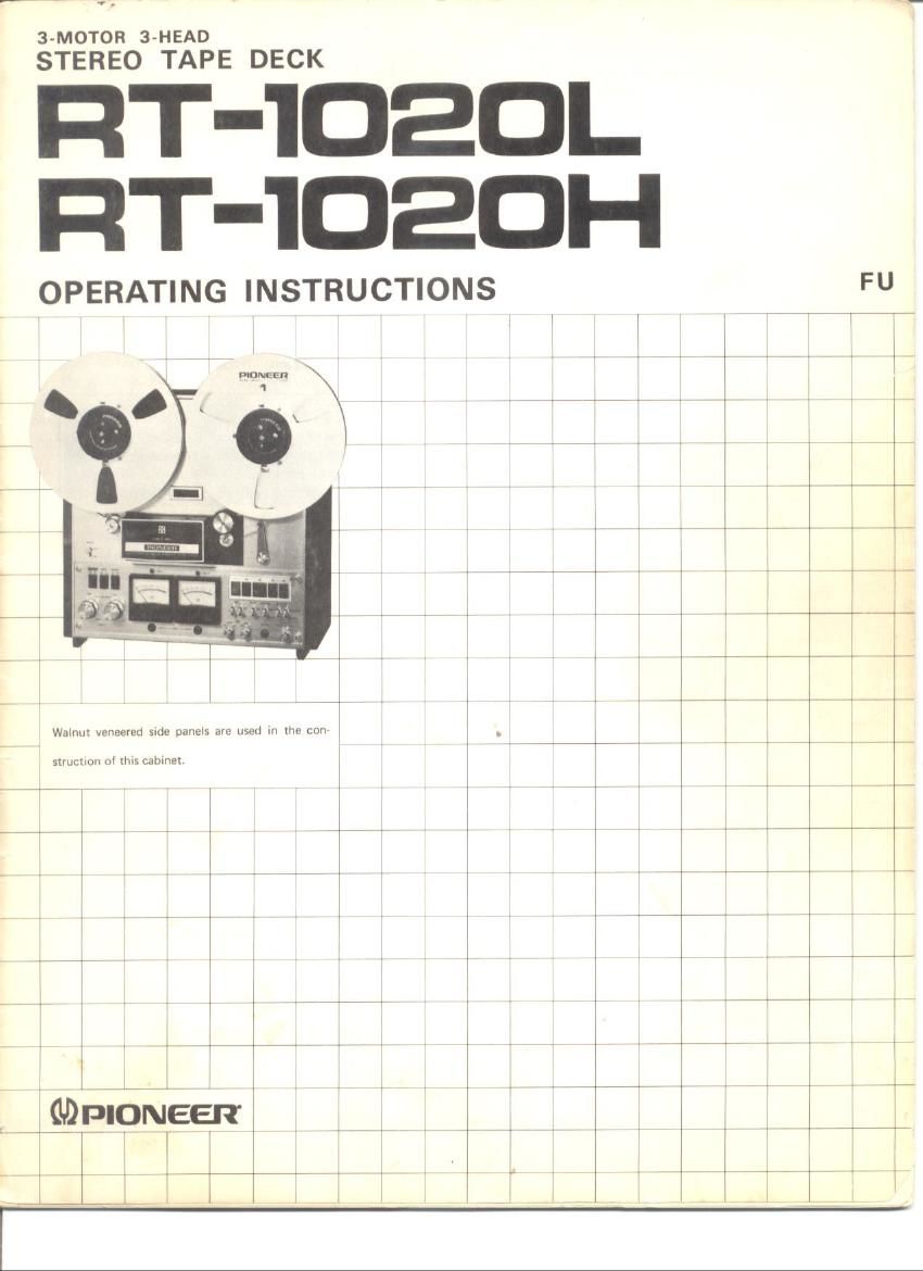 pioneer rt 1020 h owners manual