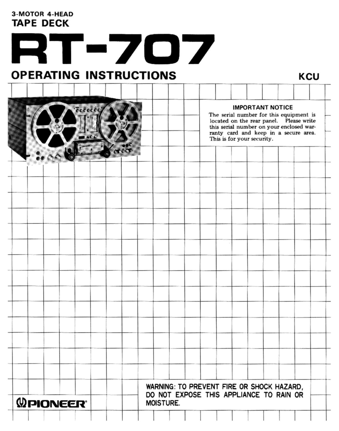 pioneer rt 707 owners manual