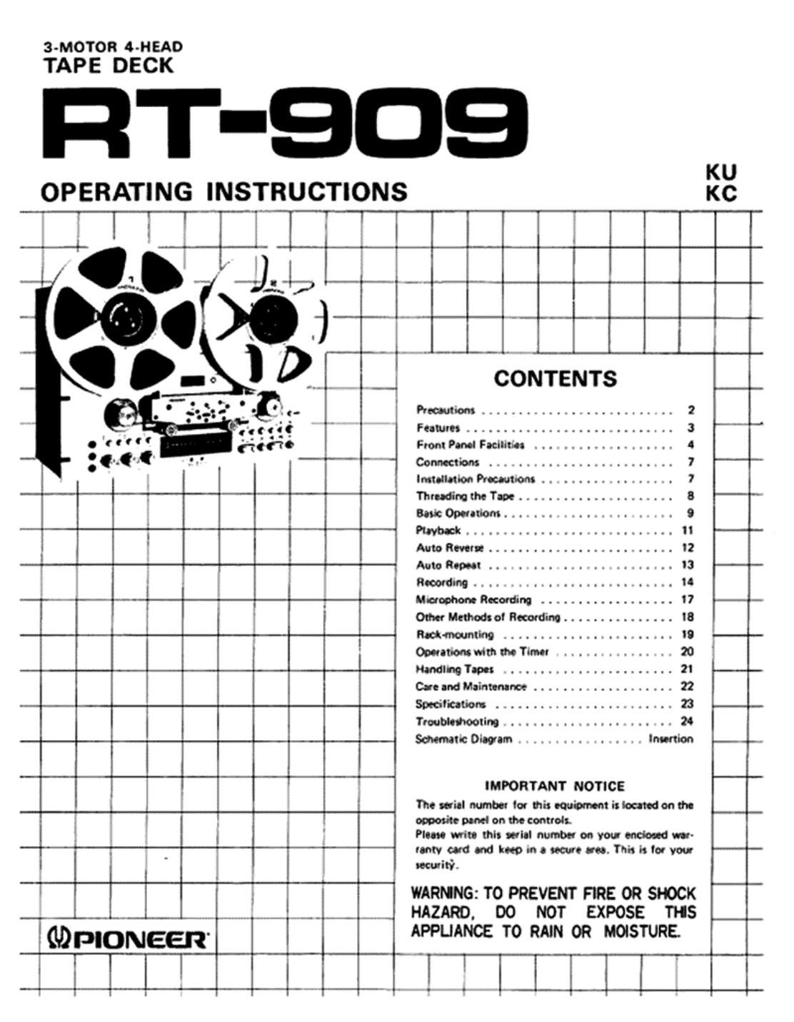 pioneer rt 909 owners manual