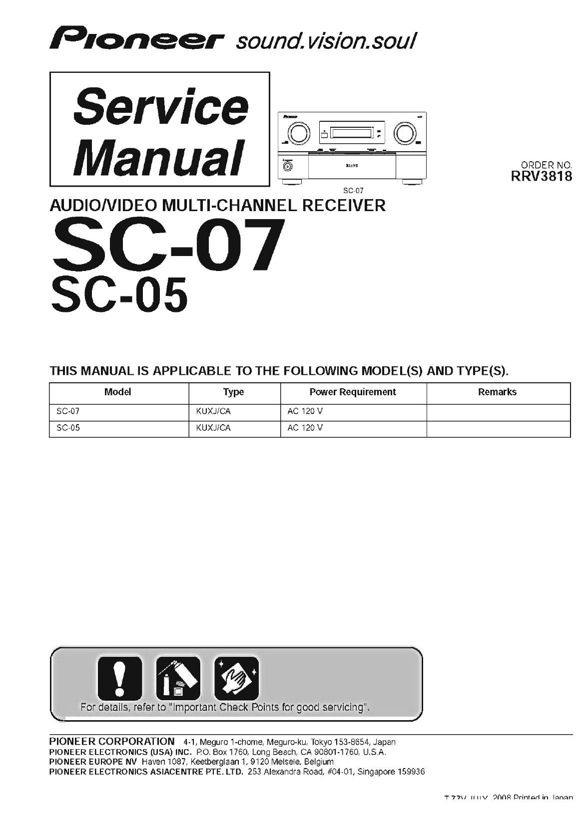 Pioneer SC 05 Service Manual