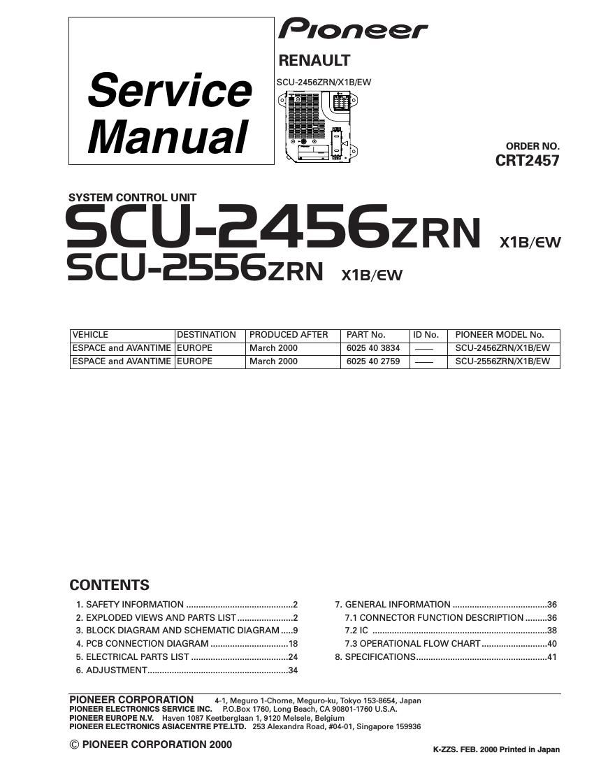 pioneer scu 2556 zrn service manual