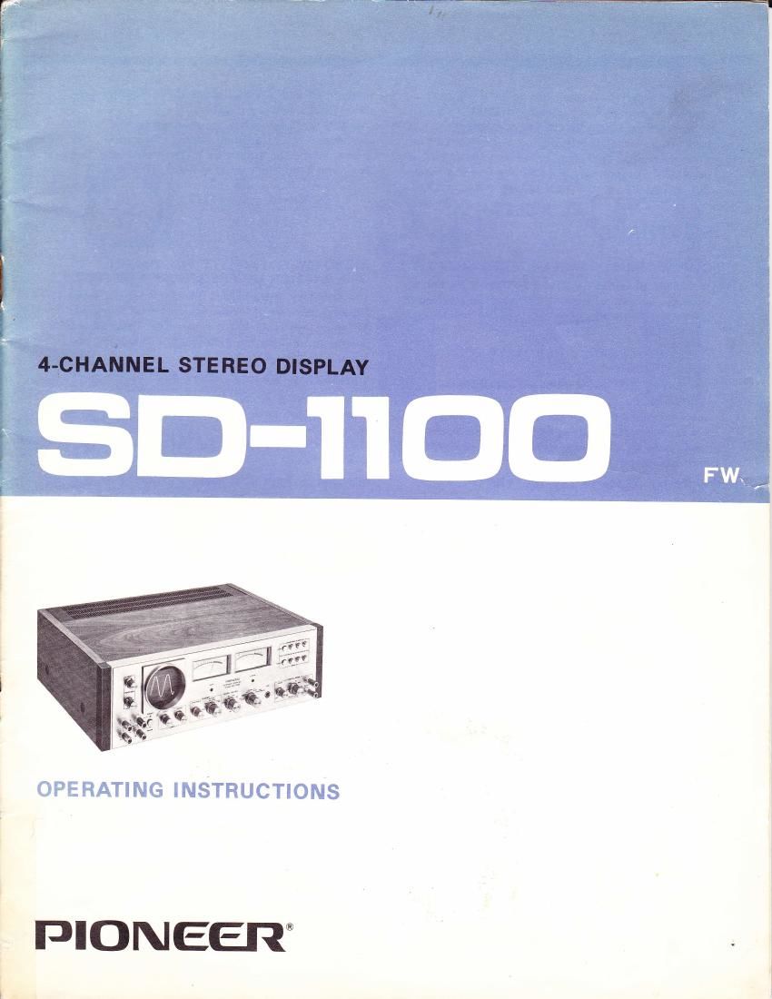 pioneer sd 1100 owners manual
