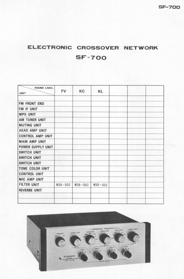 pioneer sf 700 schematic