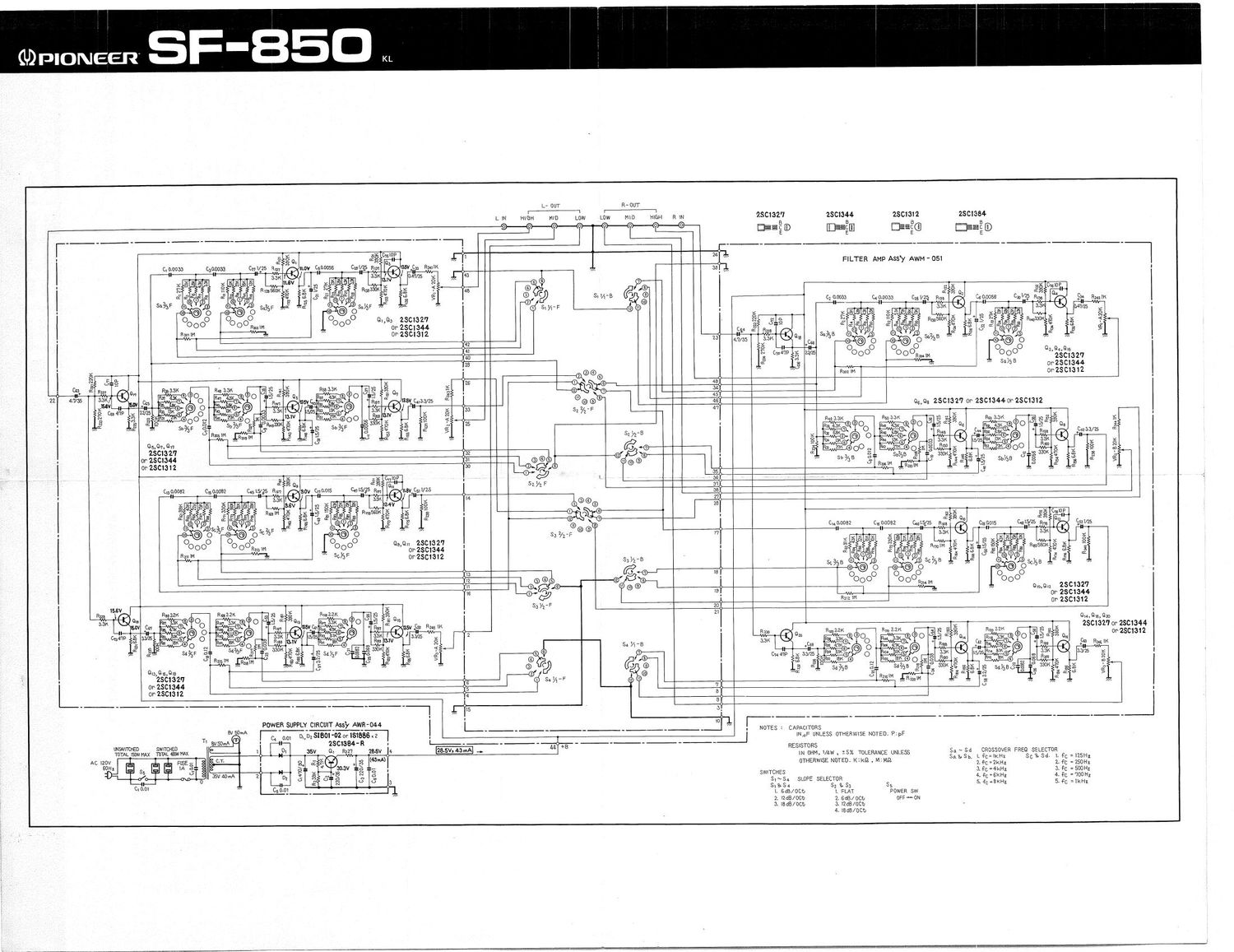 pioneer sf 850 schematic