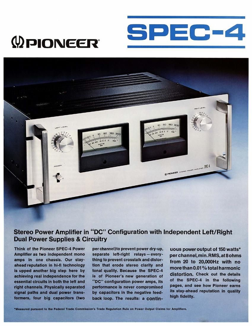 Pioneer Spec 4 Brochure