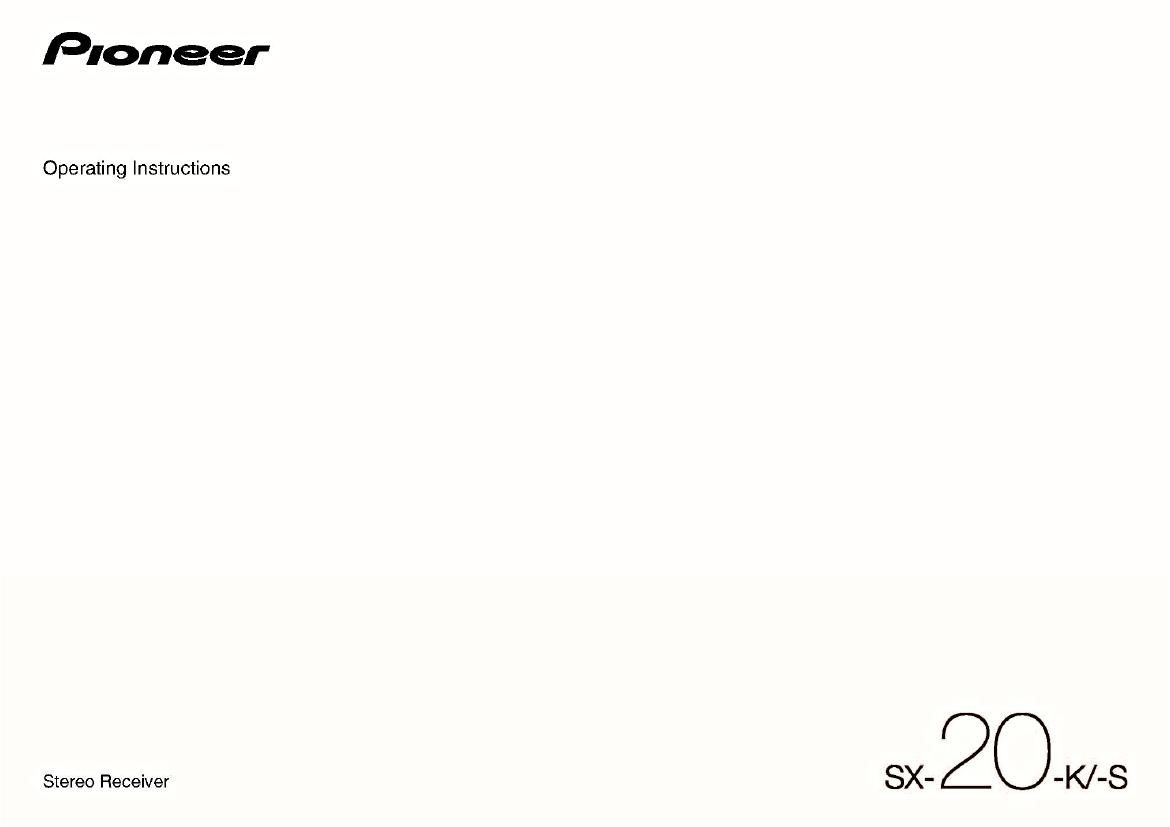 Pioneer SX 20 K Owners Manual