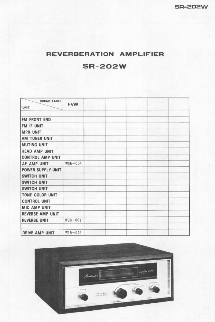 pioneer sr 202 w schematic