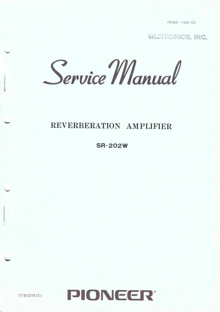 pioneer sr 202 w service manual