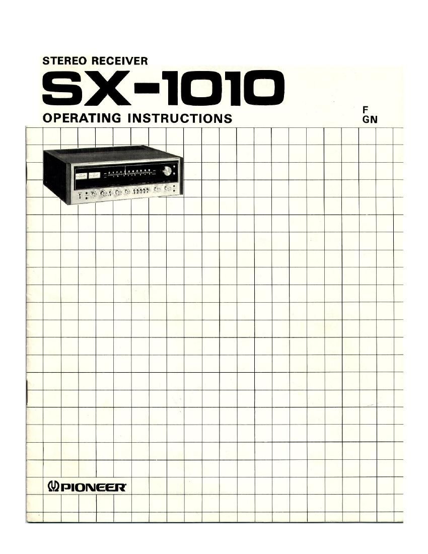 pioneer sx 1010 owners manual