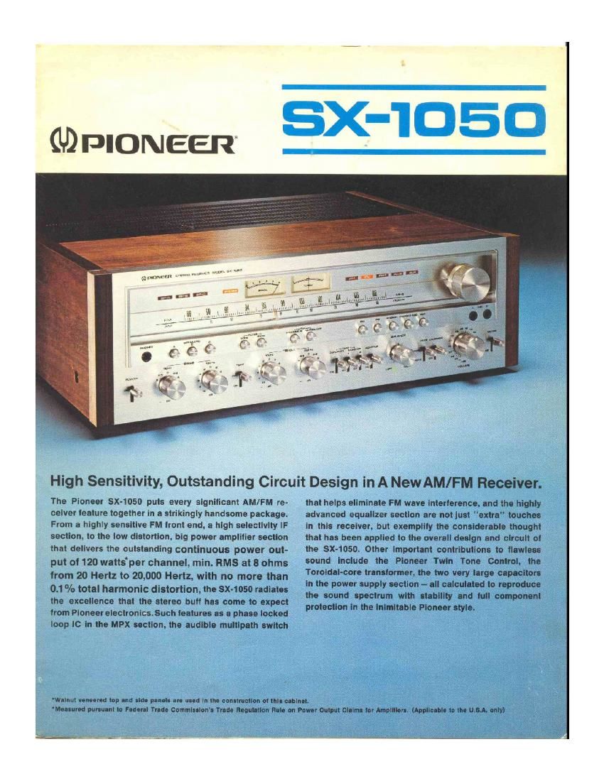 pioneer sx 1050 brochure