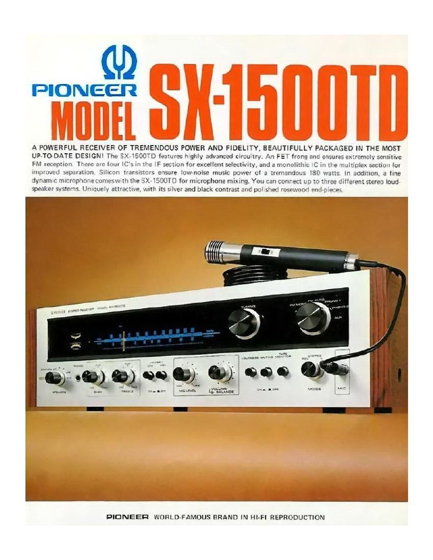 pioneer sx 1500 td brochure