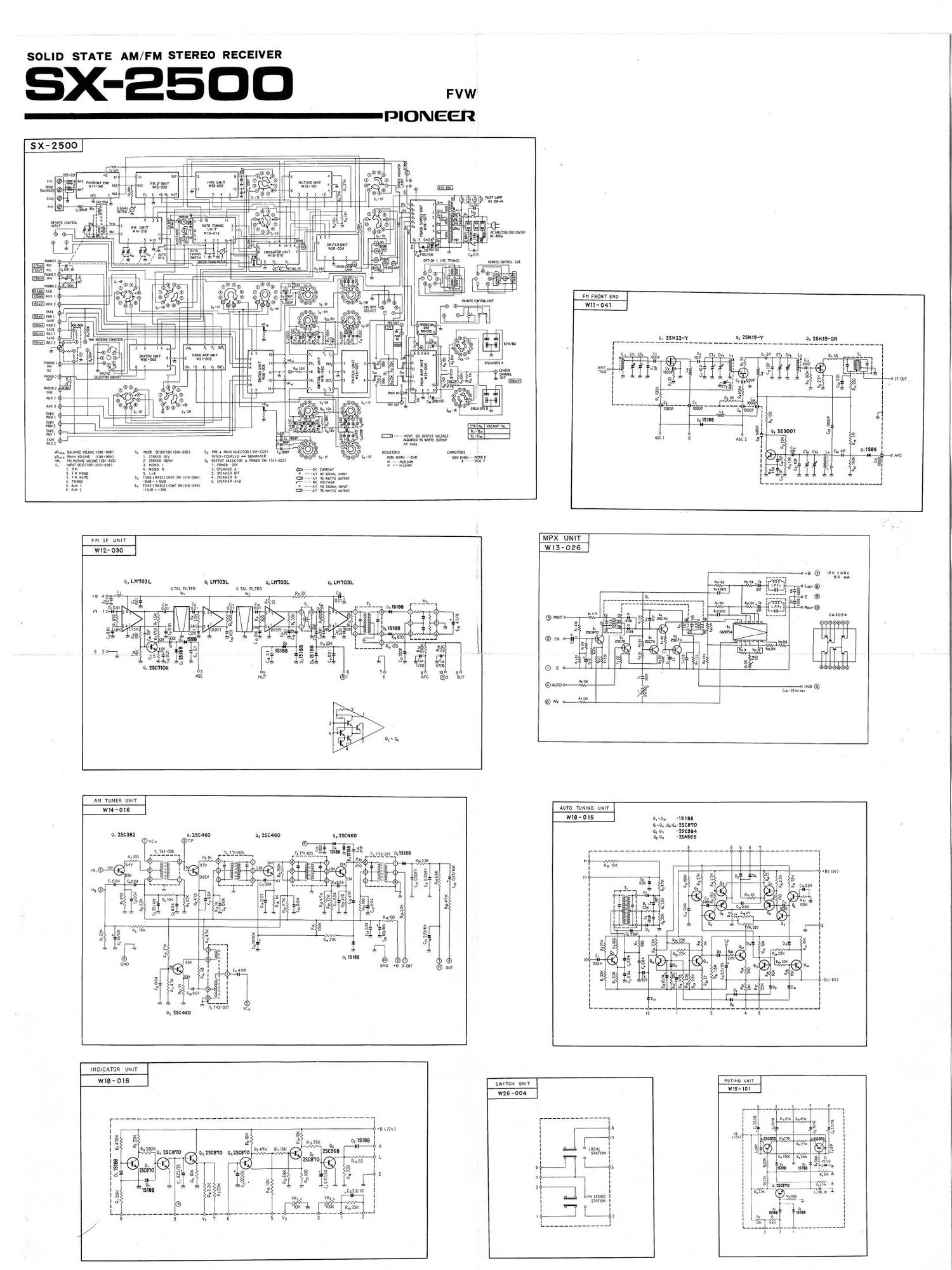 pioneer sx 2500 schematic
