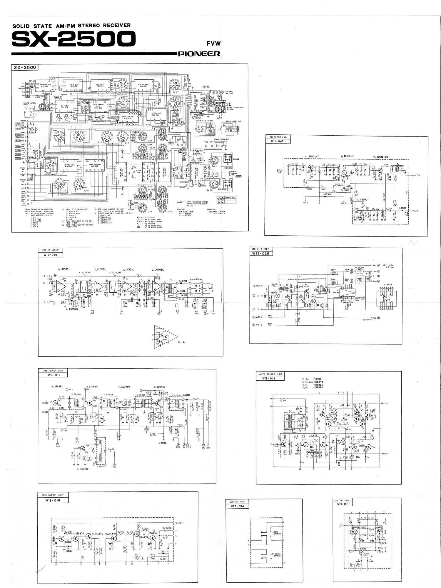 pioneer sx 2500 schematic