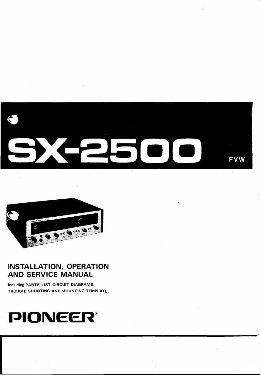 pioneer sx 2500 service manual